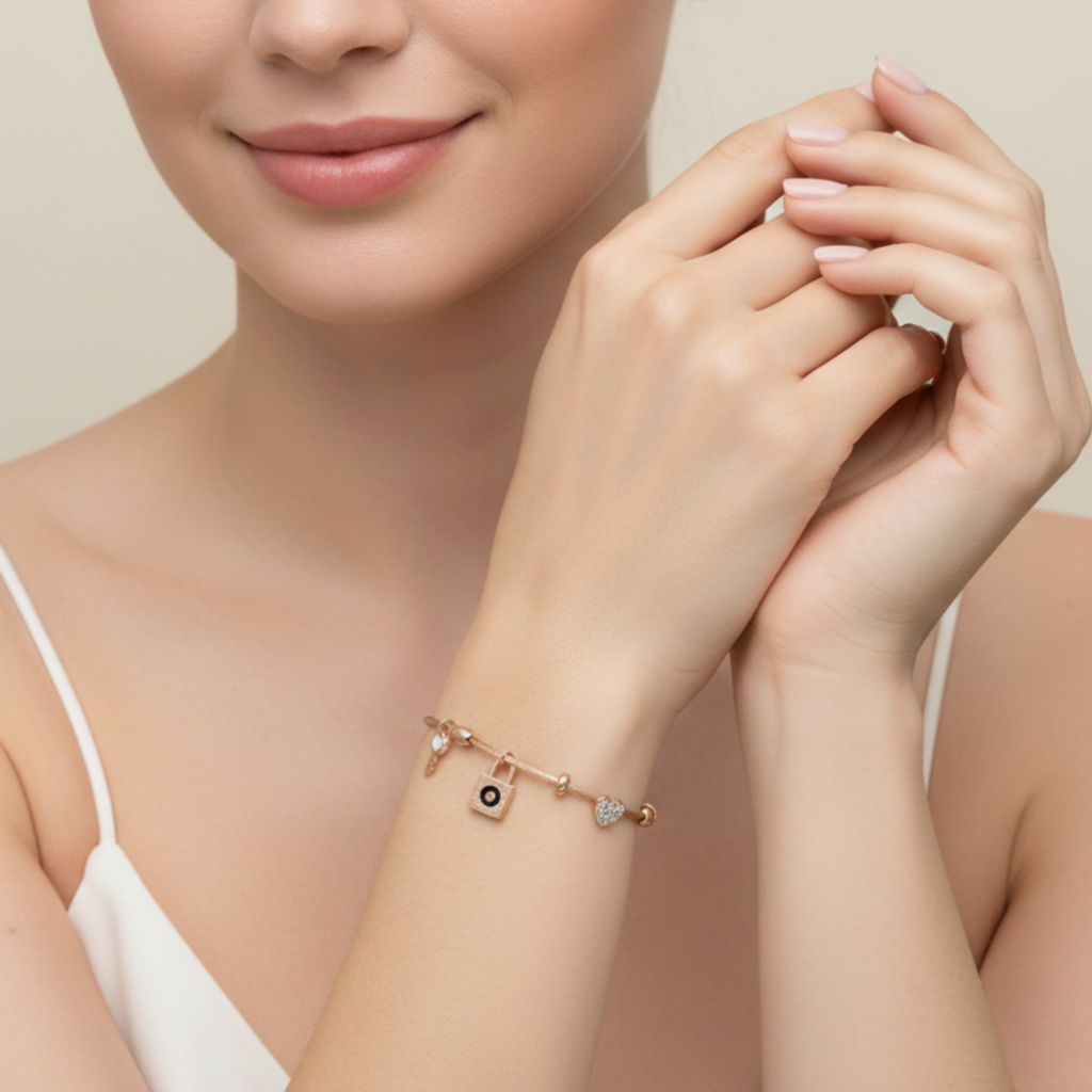 18K Rose Gold Charm Bracelet