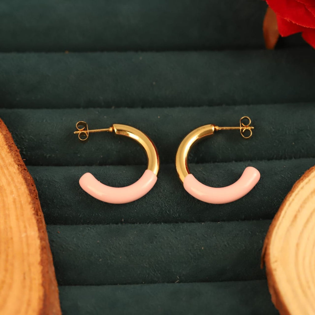 22K Gold Plated Two-Tone Hoop Earrings for Women