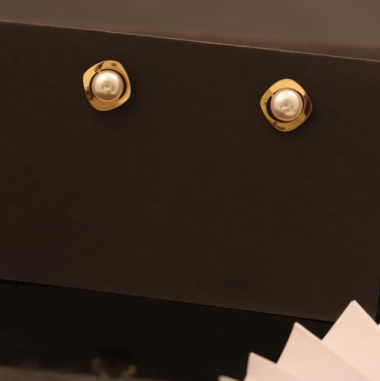 22K Gold Plated Pearl Stud Earrings
