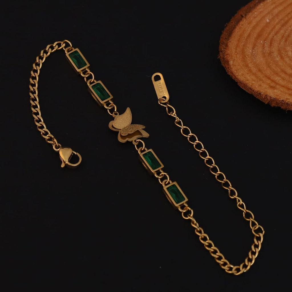 22K Gold Plated Butterfly Chain Bracelet Anklet for Women