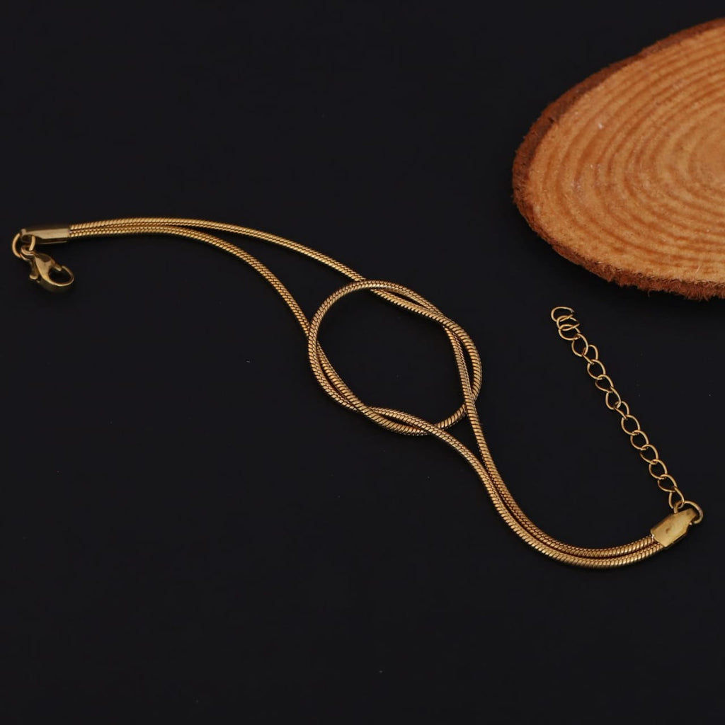 22K Gold Plated Anti-Tarnish Knot Chain Bracelet Anklet for Women