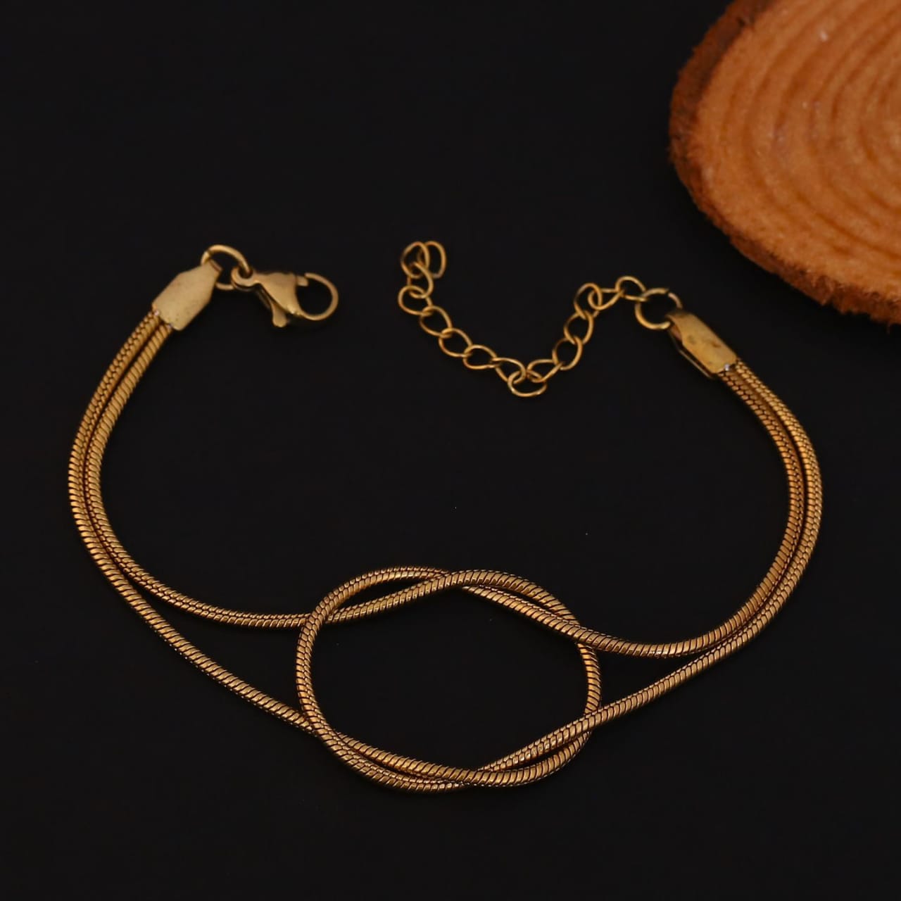 22K Gold Plated Anti-Tarnish Knot Chain Bracelet Anklet for Women