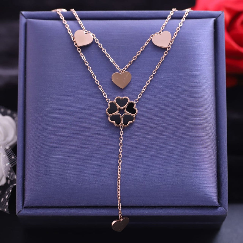 Rose Gold Heart Chain Pendant Necklace