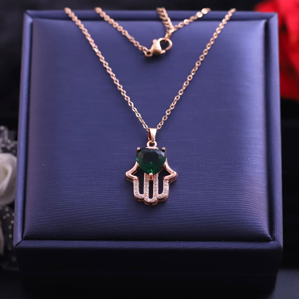 Rose Gold 18K Plated Delicate Chain Pendant Necklace