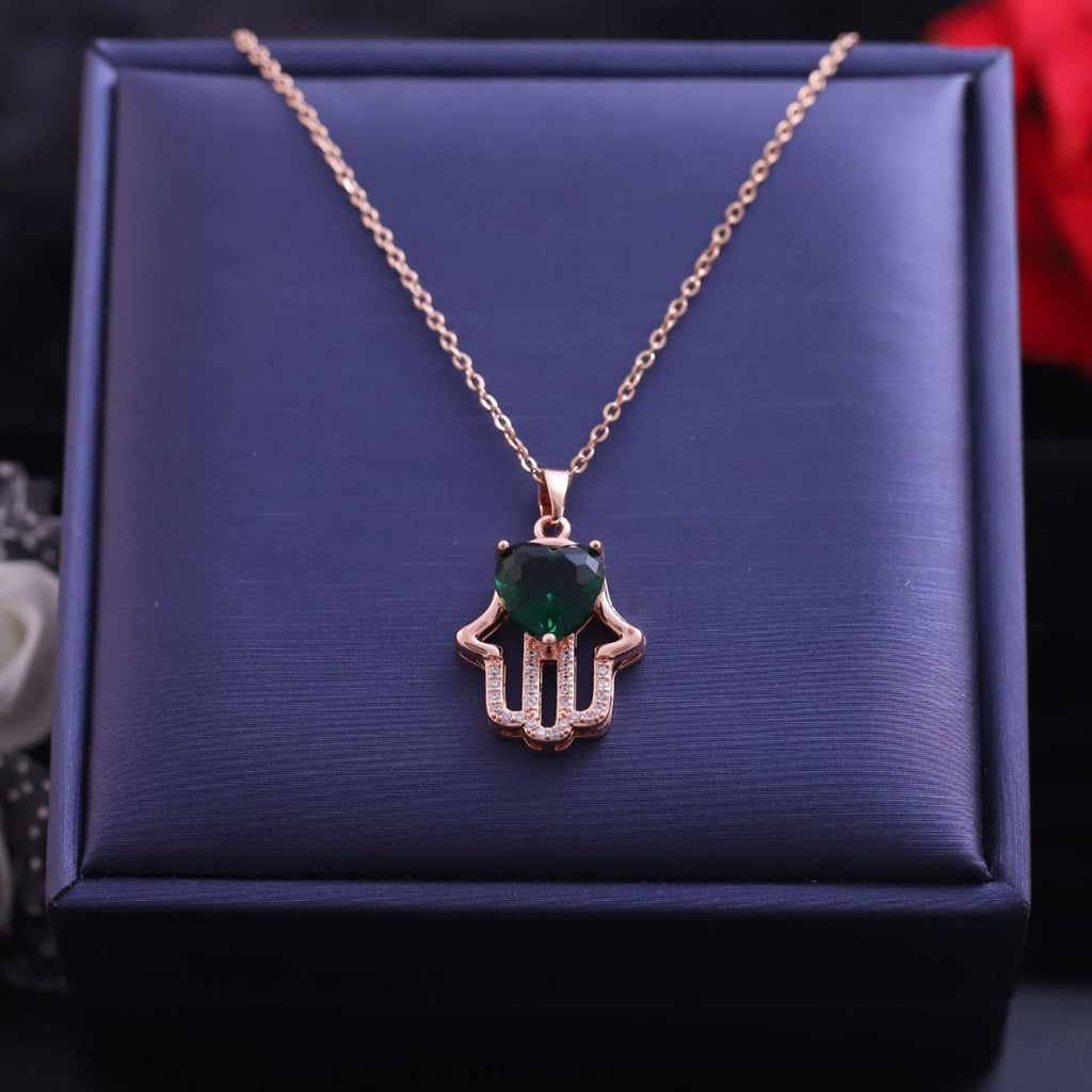 Rose Gold 18K Plated Delicate Chain Pendant Necklace