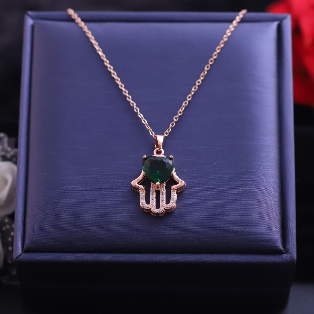 Rose Gold 18K Plated Delicate Chain Pendant Necklace