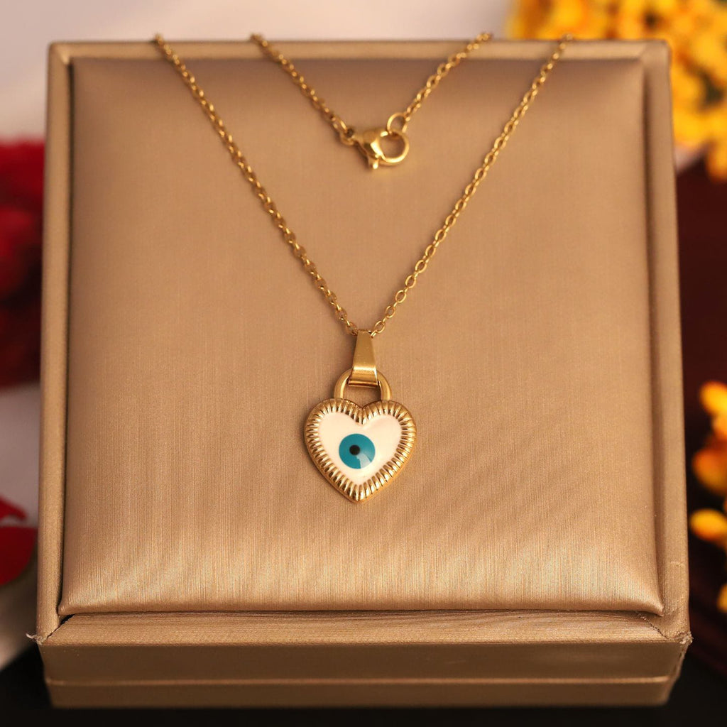 Evilye Heart Pendant Necklace – Gold Plated SS Lucky Charm for Women