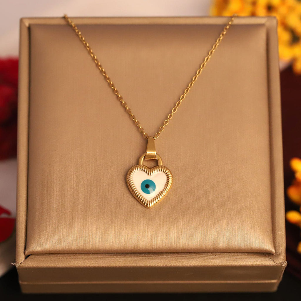 Evilye Heart Pendant Necklace – Gold Plated SS Lucky Charm for Women