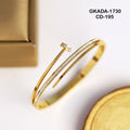 Gold Plated Crystal Line Elegant SS Designer Bangle for Women