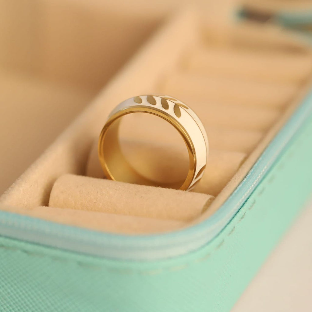 22K Gold Plated SS Enamel Ring for Women