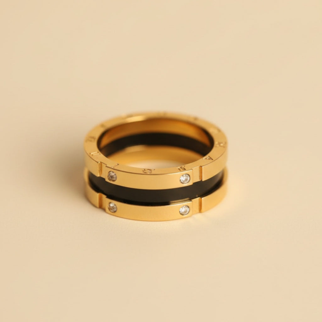 22K Gold Plated SS Couple Ring for Men & Women