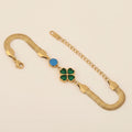 Anti-Tarnish 22K Gold Plated Clover Charm Bracelet Anklet for Women