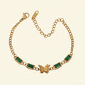 22K Gold Plated Butterfly Chain Bracelet Anklet for Women