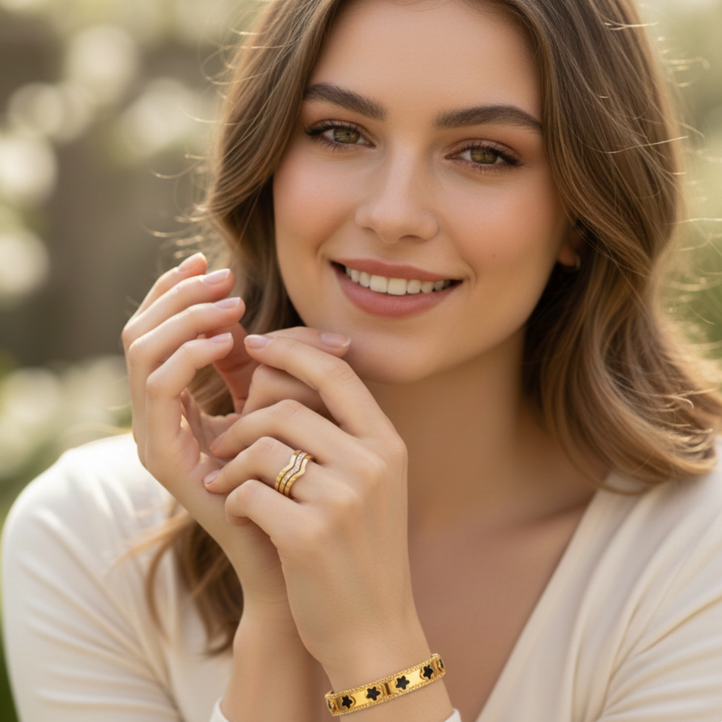 22K Gold Plated SS Adjustable Bracelet for Women