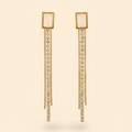 22K Gold Plated SS Long Drop Earrings for Women