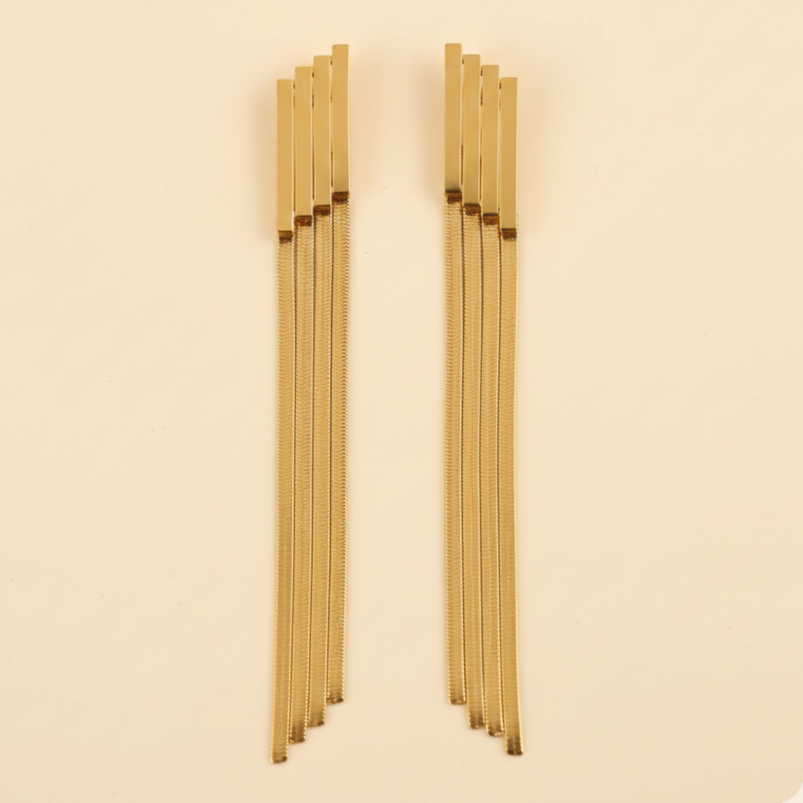 22K Gold Plated SS Long Tassel Earrings for Women