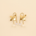 22K Gold Plated Floral Hoop Earrings for Women