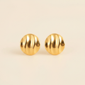 22K Gold Plated Chunky Hoop Stud Earrings for Women