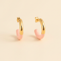22K Gold Plated Two-Tone Hoop Earrings for Women