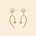 22K Gold Plated Pearl & Crystal Drop Earrings for Women