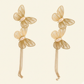 22K Gold Plated Butterfly Chain Drop Earrings for Women