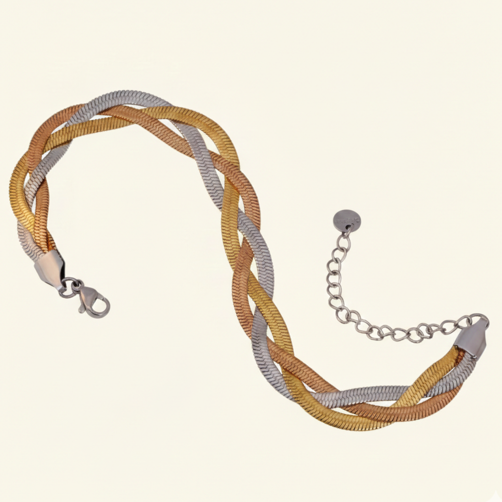 Anti Tarnish Triple-Tone Chain Bracelet Anklet