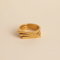 22K Gold Plated SS Geometric Ring for Men & Women