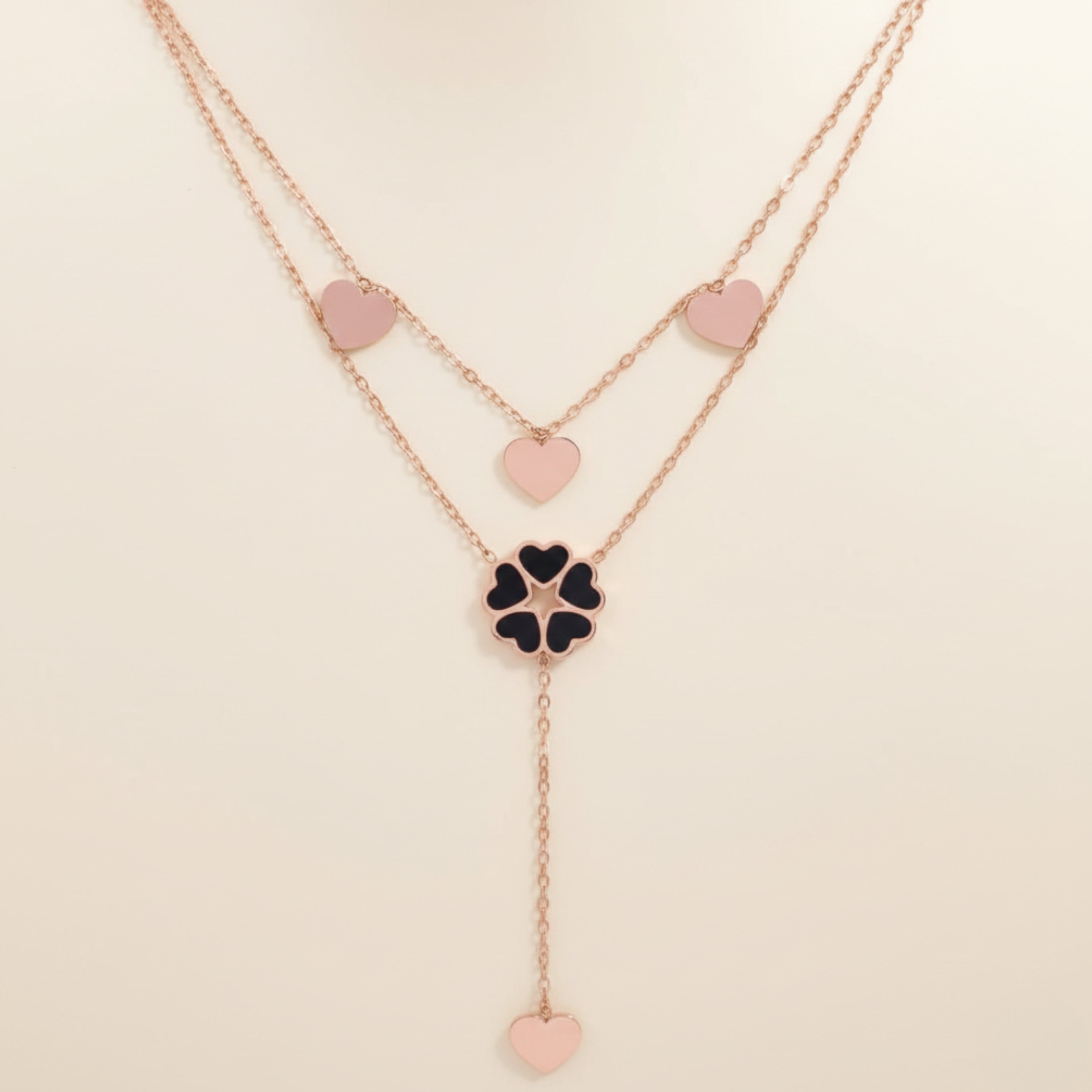 Rose Gold Heart Chain Pendant Necklace